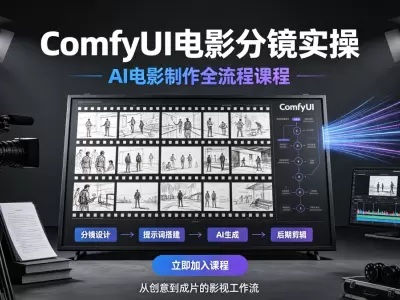 comfyUI电影分镜实操+AI电影制作全流程课程