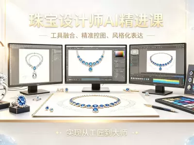 珠宝设计师AI精进课，工具融合、精准控图、风格化表达，实现从工匠到大师