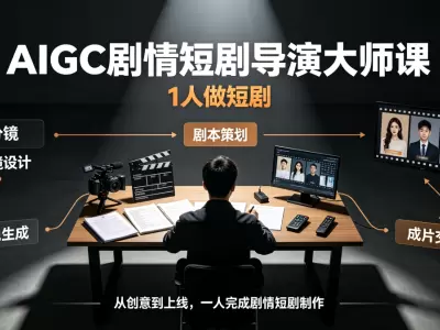 AIGC剧情短剧导演大师课，1人做短剧
