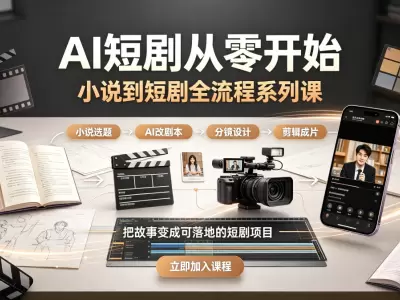 AI短剧 从零开始-小说到短剧全流程系列课