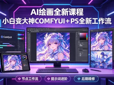 AI绘画全新课程，小白变大神COMFYUI+PS全新工作流
