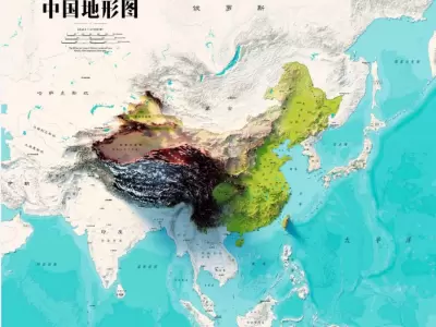 [美图] 中国和世界的地形地貌，超高清地图合集！