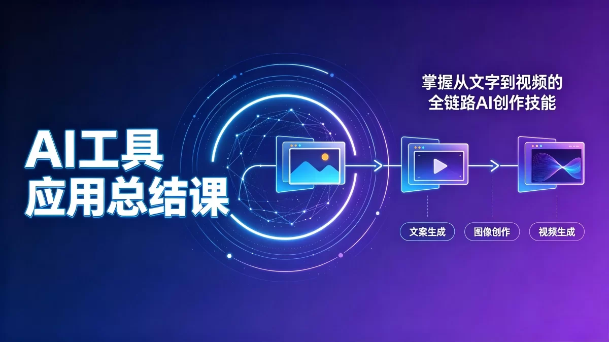 AI工具应用总结课：掌握从文字到视频的全链路AI创作技能