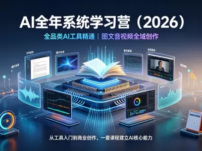 AI全年系统学习营（2026）全品类AI工具精通+图文音视频全域创作