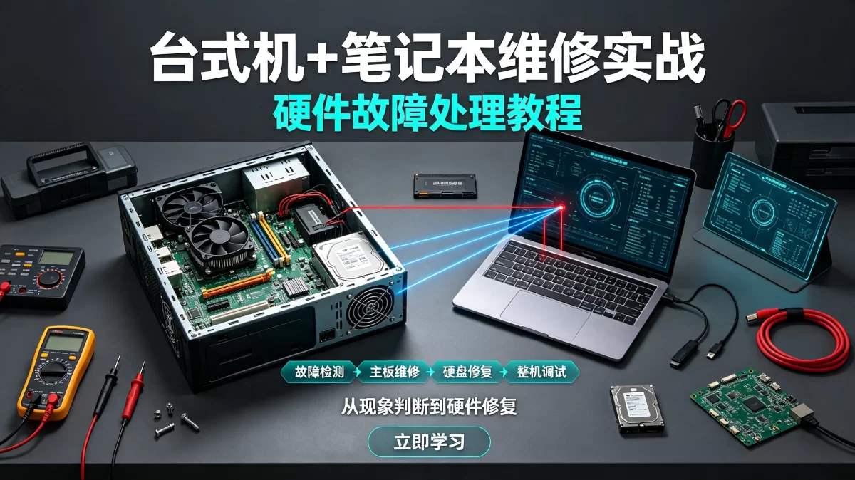 台式机+笔记本维修实战硬件故障处理教程