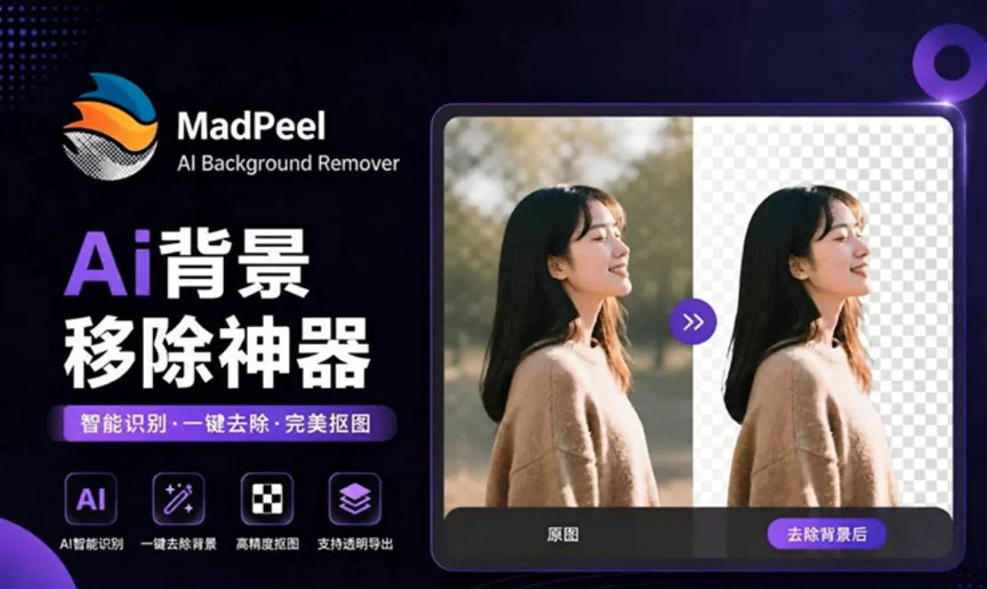 AI一键自动批量抠图 MadPeel AI v1.0.1 中文汉化+批量处理