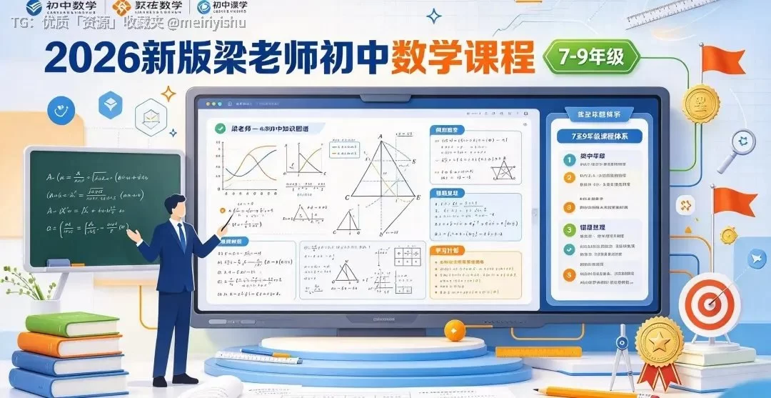 2026年新版梁老师初中数学课程（7-9年级）