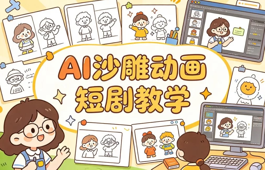 AI沙雕动画短剧教学，新手小白也能解锁多种收益