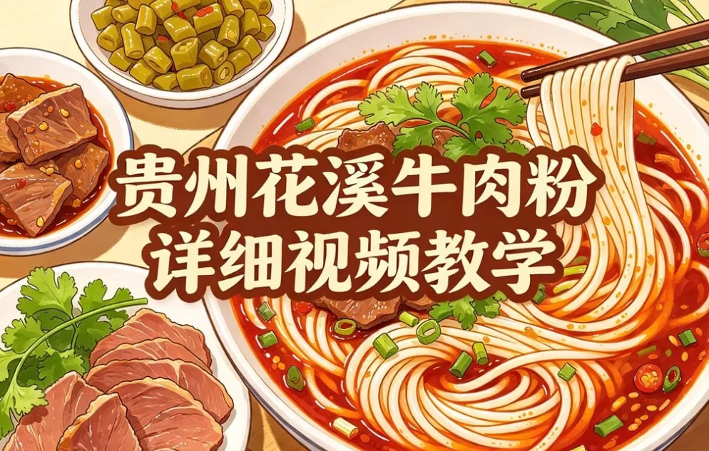 贵州花溪牛肉粉详细视频教学，复刻地道贵州风味