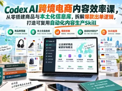 Codex AI跨境电商内容效率课，用AI提升跨境内容产出效率